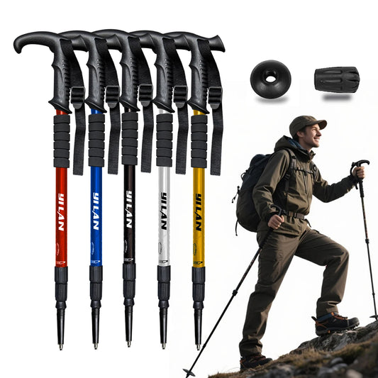 Ultralight Aluminum Hiking Poles With Shock Absorption Quick Lock System