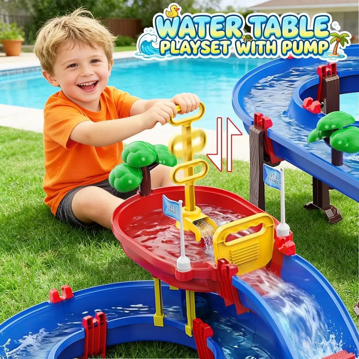 VATOS Summer Outdoor Water Wheel Toy Water Table Backyard