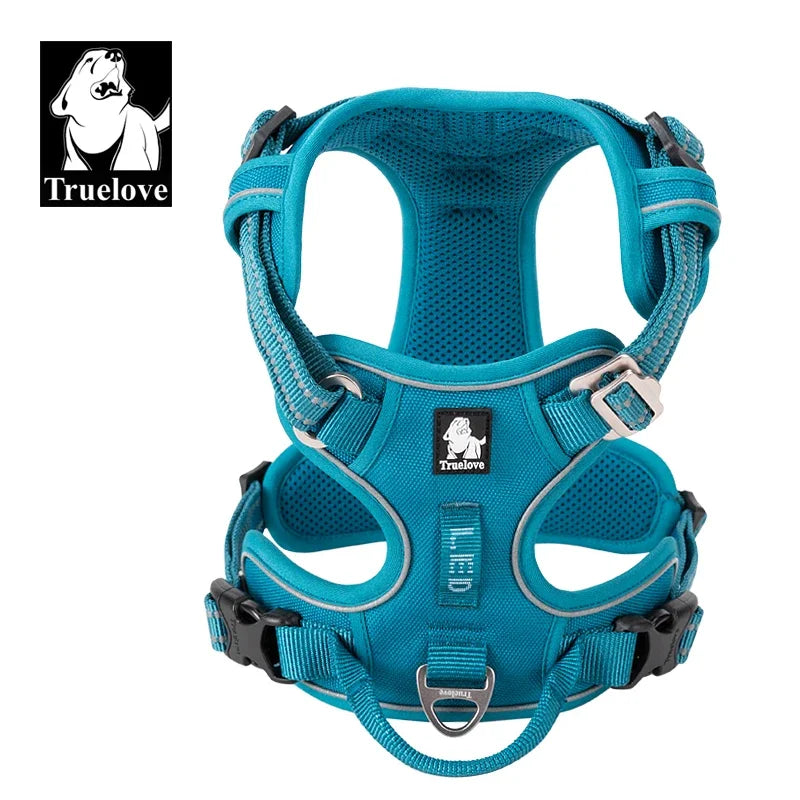 TRUELOVE Reflective Nylon Dog Harness No Pull Adjustable Vehicle Safety