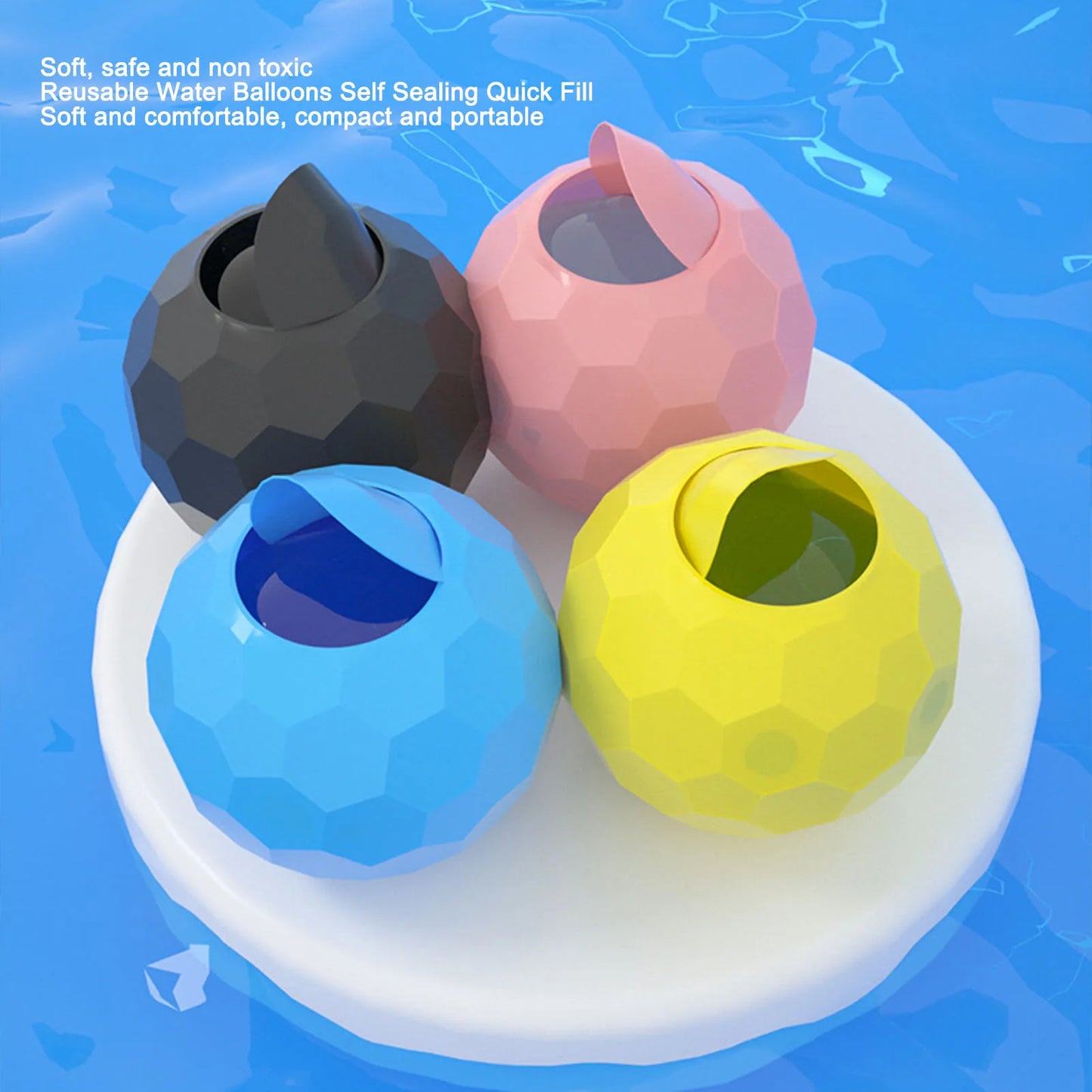 10 Pack Reusable Silicone Water Balloons Self Sealing Quick Fill