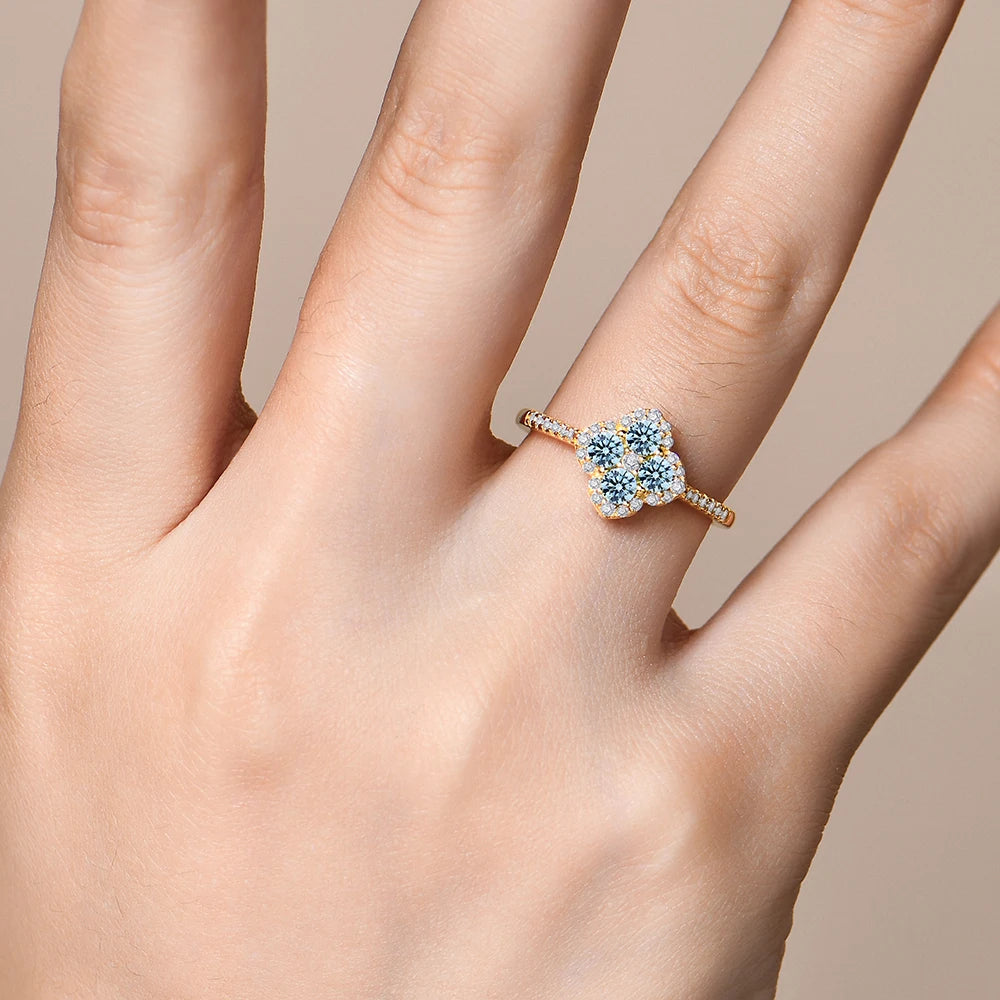 Attagems S925 Sterling Silver Halo Moissanite Ring For Women