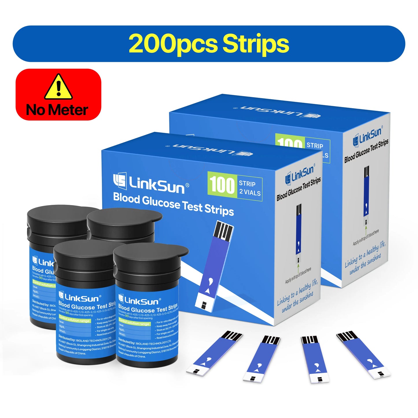 Linksun Blood Glucose Monitor With 50 Test Strips And Lancets