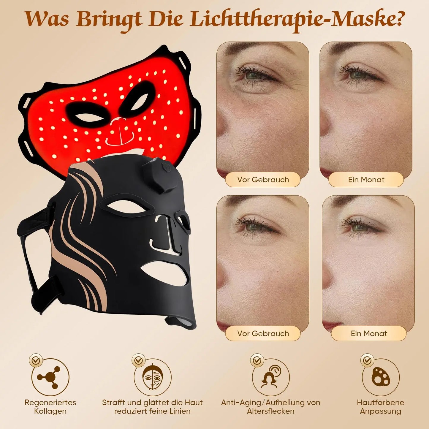 LED Face Mask Silicone Light Therapy Anti Aging Wrinkle Acne