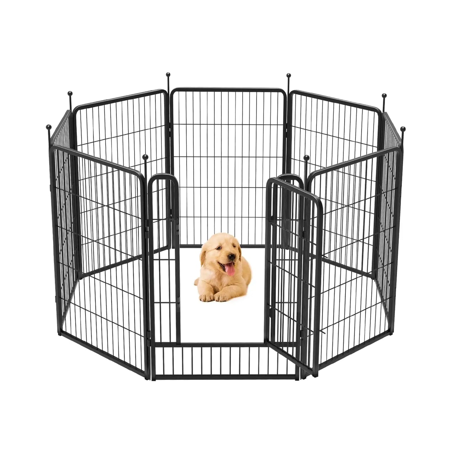 Studyset Rustproof Metal Dog Fence For Indoor Outdoor Pet Exercise Pen
