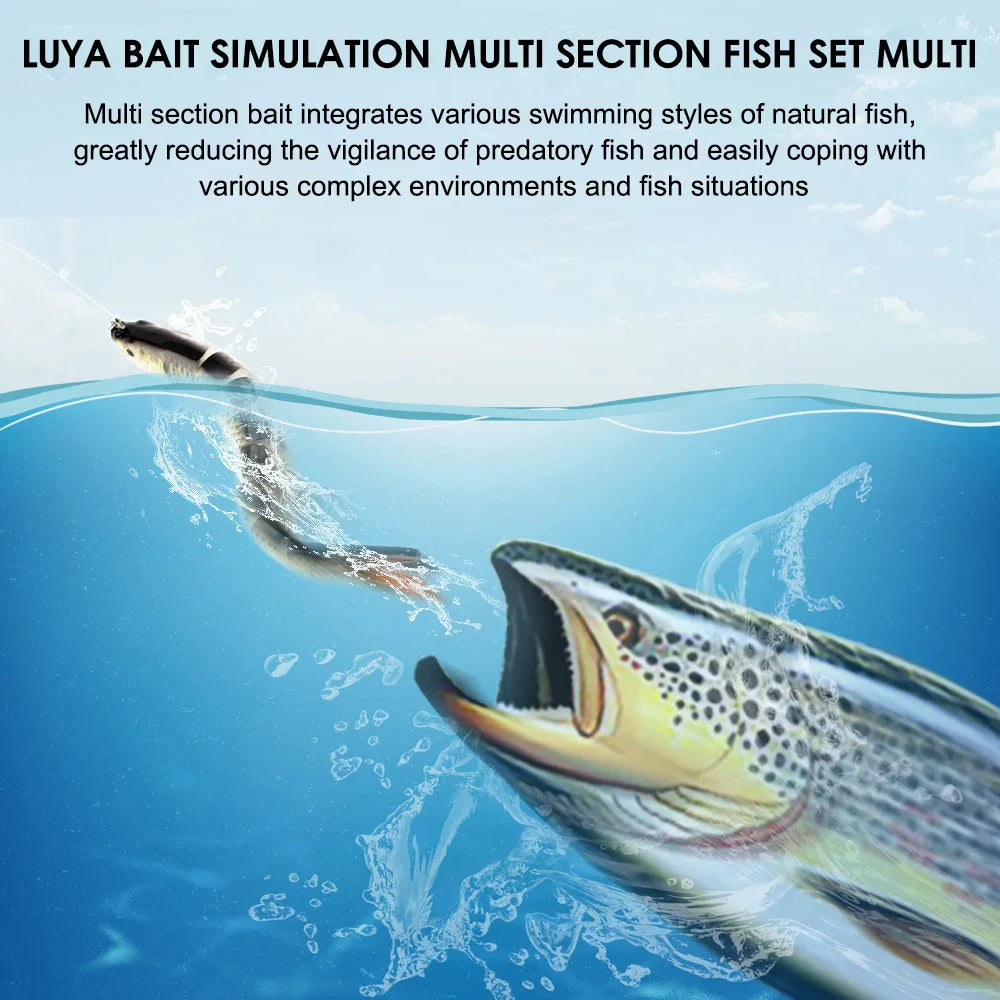 Three Piece Jointed Swimbait Lure Set For Bass And Saltwater