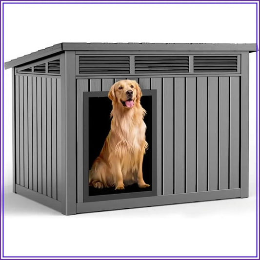 Resin Weatherproof Outdoor Indoor Dog House With Removable Roof