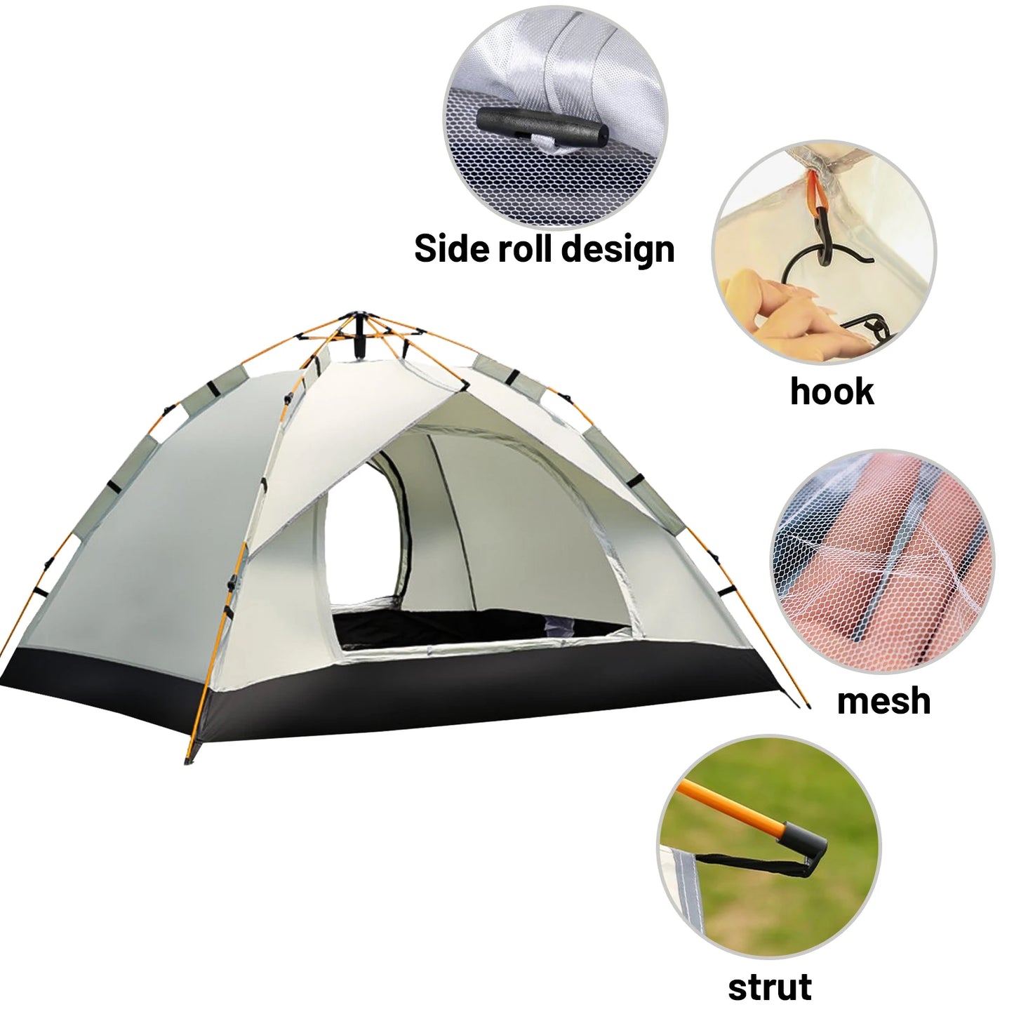 Pakicetus Auto Tent Quick 60Second Setup Sunshade For 3To4 People