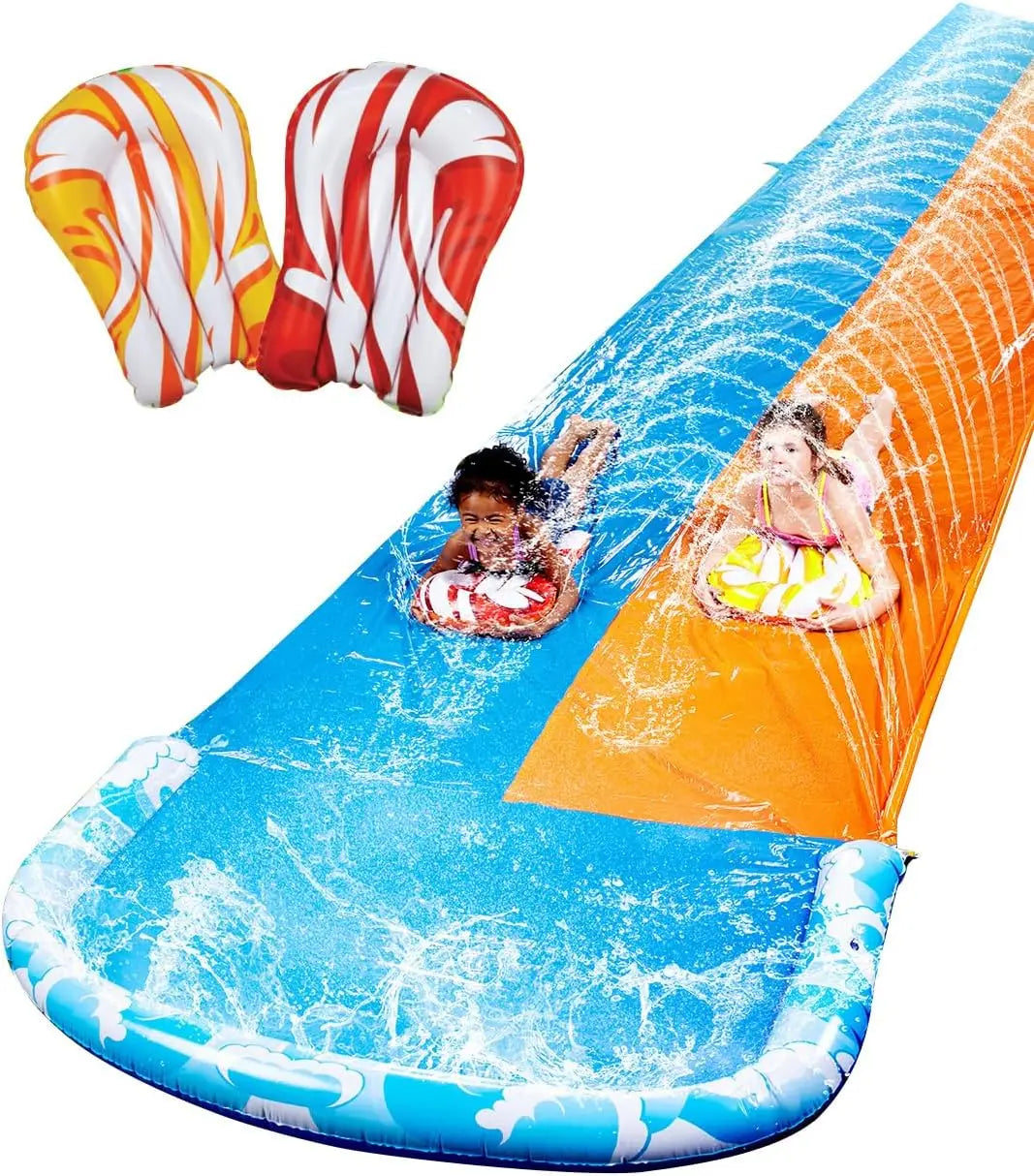 Joyfy Inflatable Water Slide With Dual Racing Lanes And Sprayer