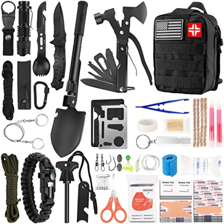 Emergency Survival Kit And First Aid 142 Pcs Gear Molle