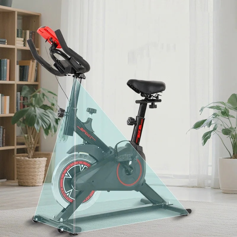 Silent Indoor Spin Bike Exercise Machine With Adjustable Comfort Seat
