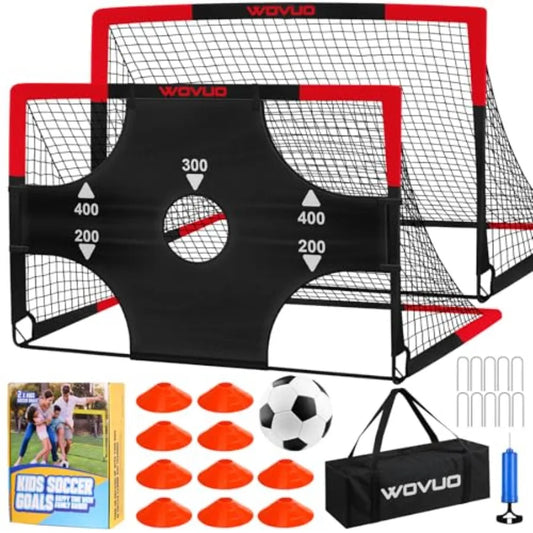 Backyard Soccer Goals Set Of 2 Portable Training Equipment