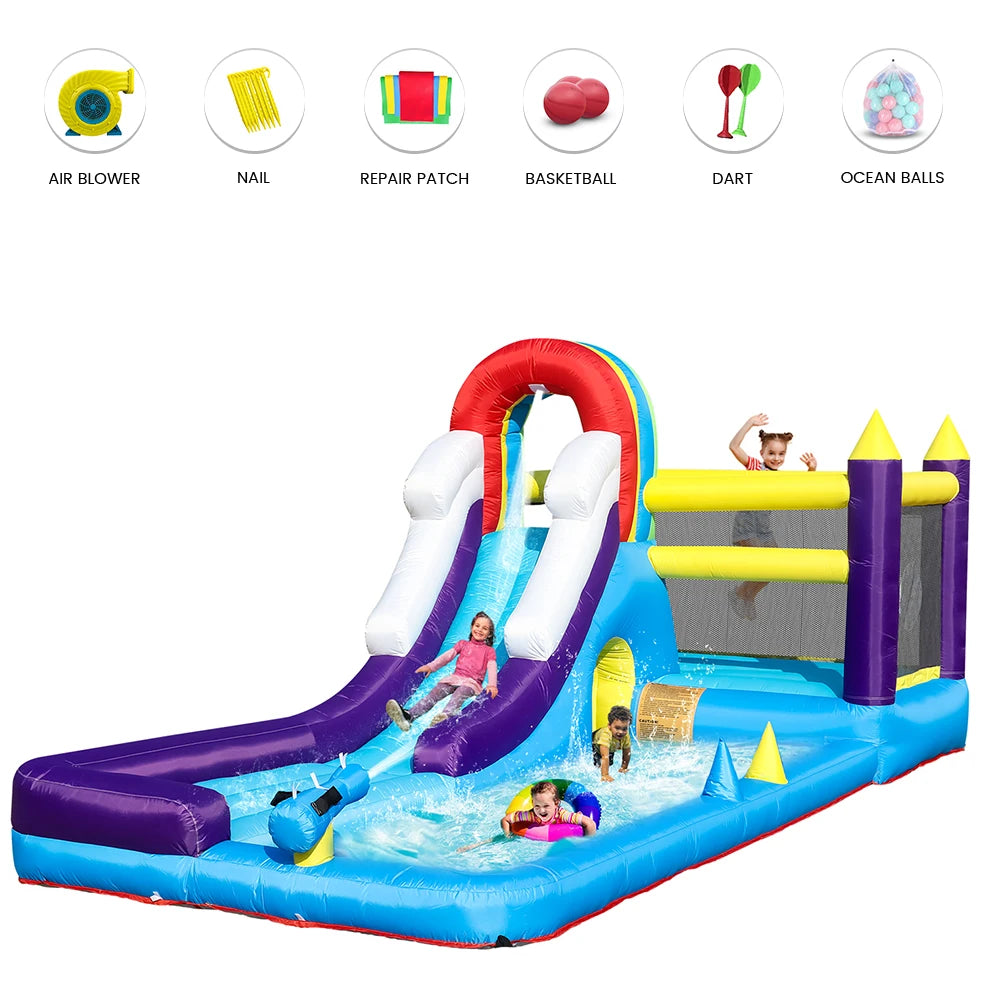 RTS Inflatable Water Slide With Splash Pool For Backyard Party