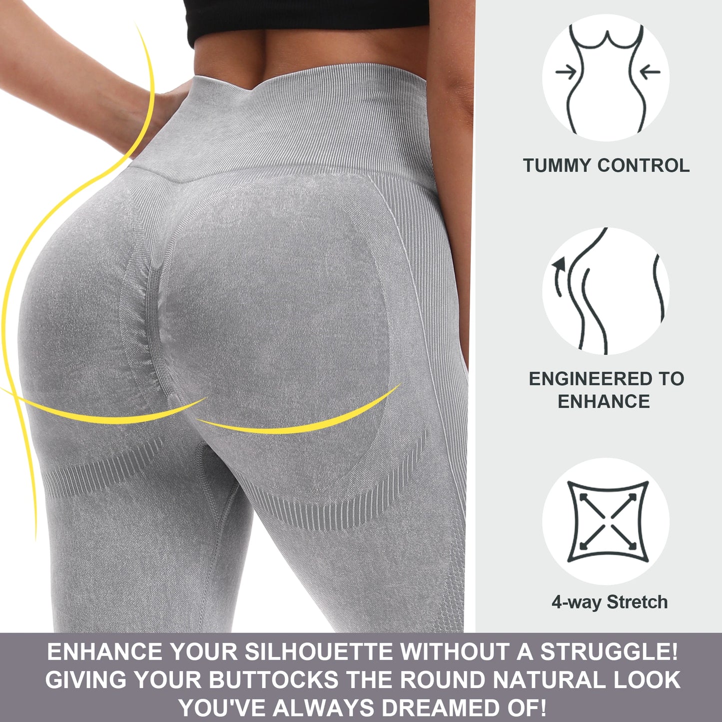Women's High Waist Seamless Yoga Leggings Athletic Fitness
