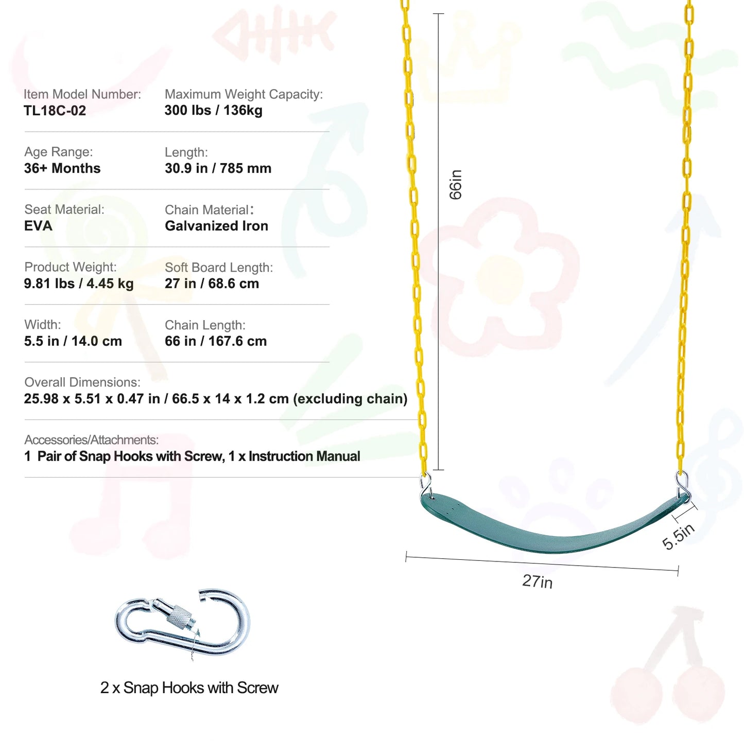 SucceBuy Tree Swing Saucer With Straps 750lbs Capacity