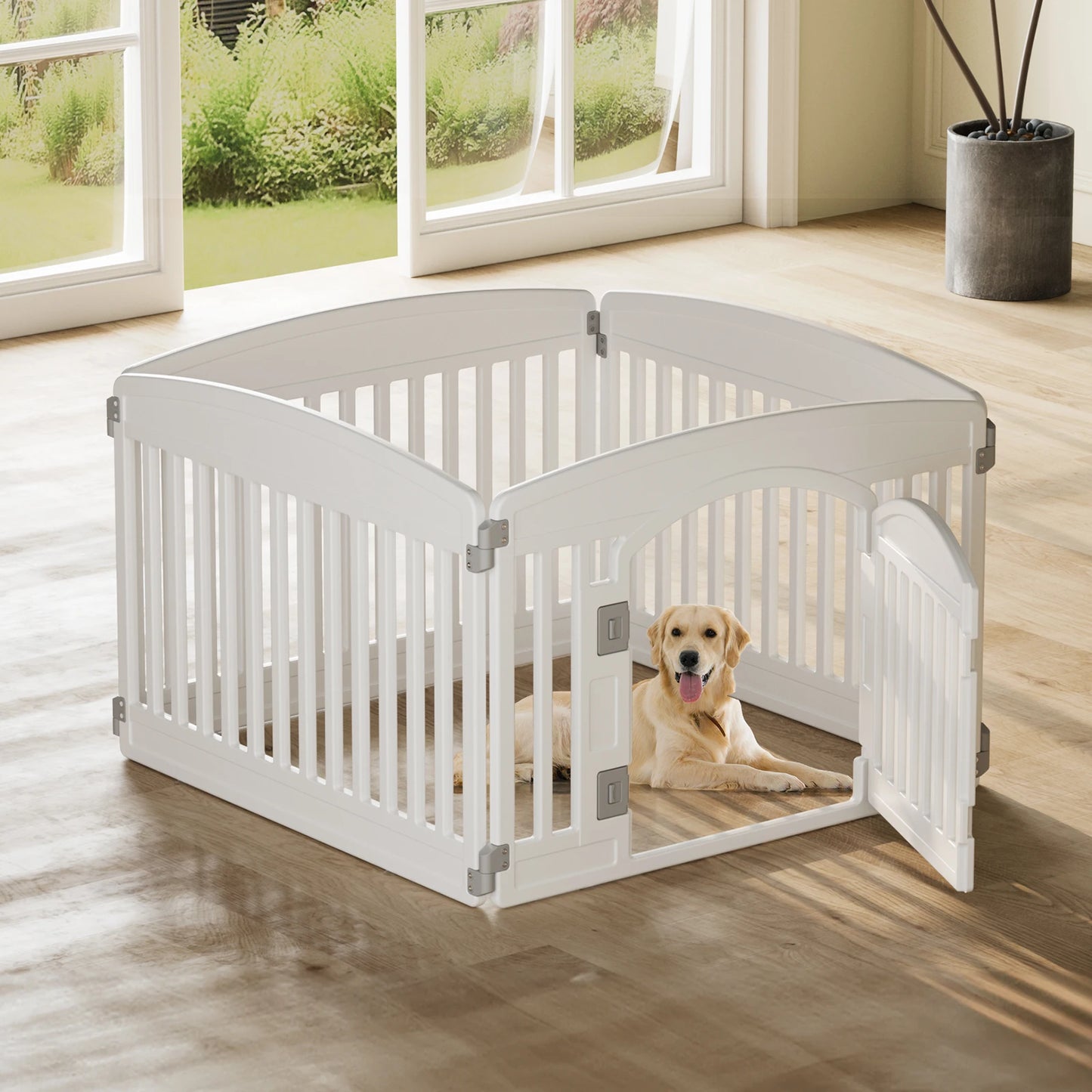 JHK Plastic Dog Playpen Durable Indoor Outdoor Pet Fence