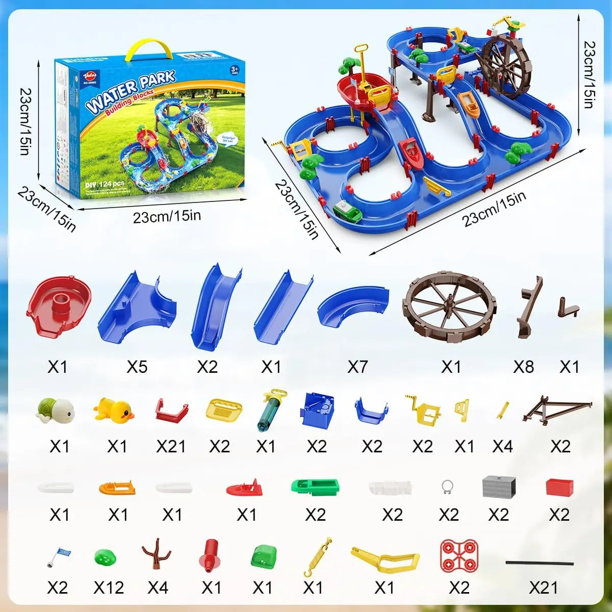 VATOS Summer Outdoor Water Wheel Toy Water Table Backyard
