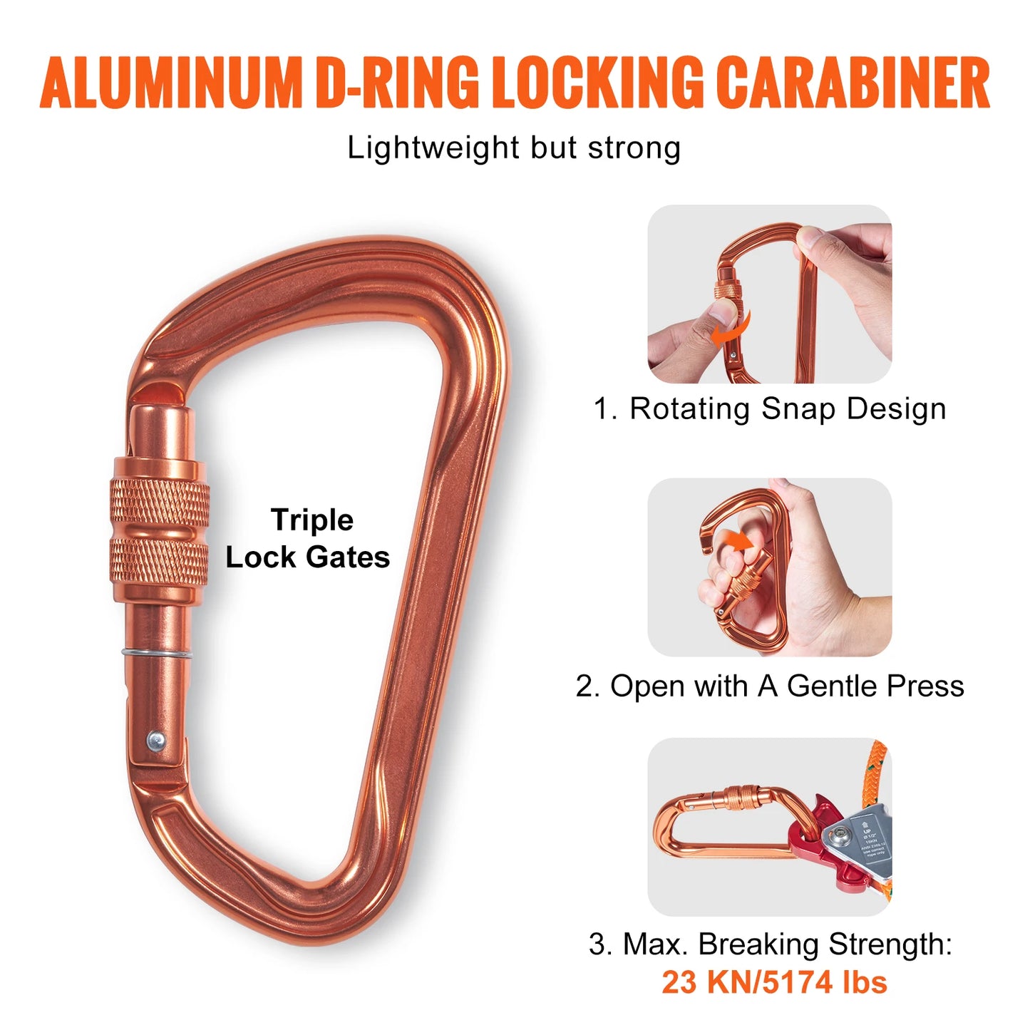 Steel Wire Core Flip Line Kit 25 KN Breaking Tension Snap Hooks Rope Grap