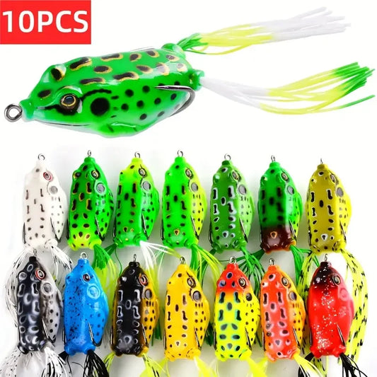 Frog Shape Soft Lure 10pcs Swimbait Set With Hooks