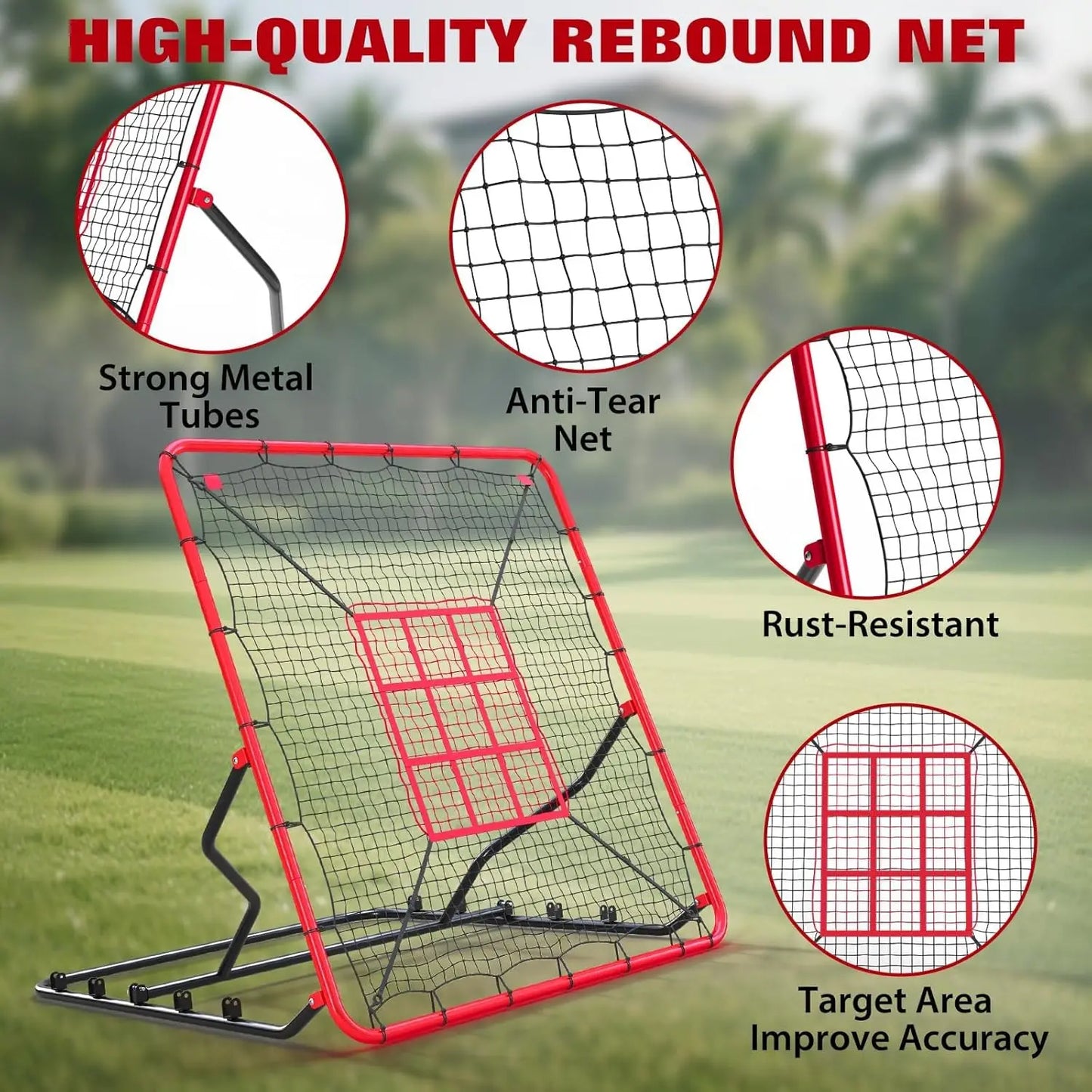 HiMISS Baseball Rebounder Pitchback Net for Multisport Practice
