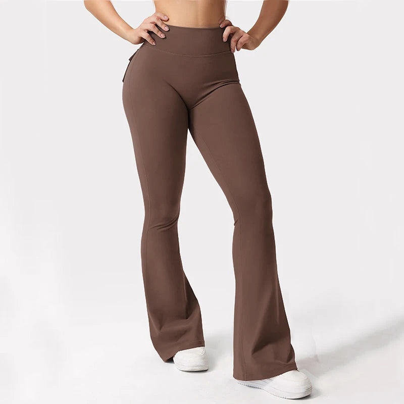 Women's Yoga Flare Trousers High Waist Tummy Control Leggings