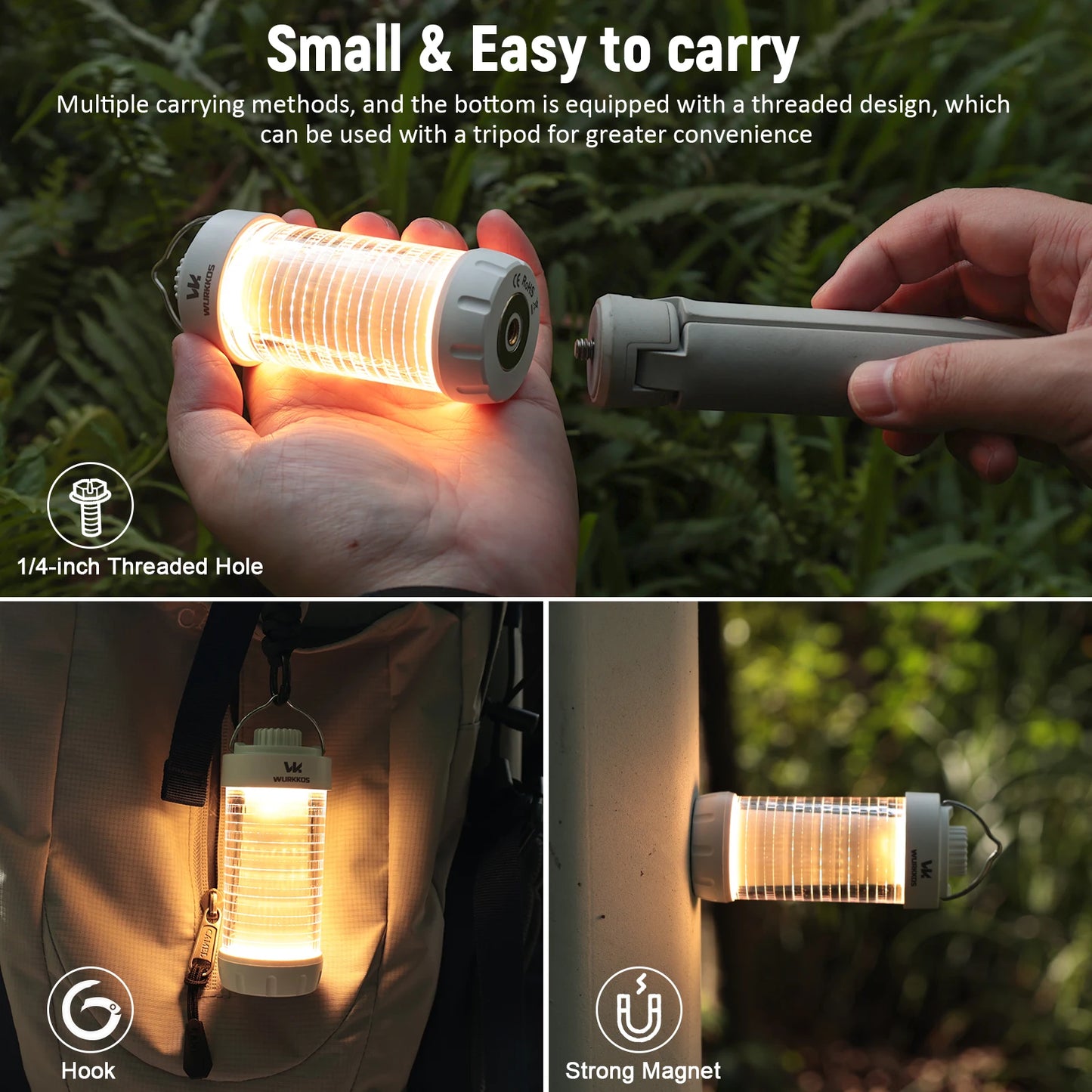 Wurkkos CL01 Camping Lantern 550LM Rechargeable LED Flashlight Waterproof