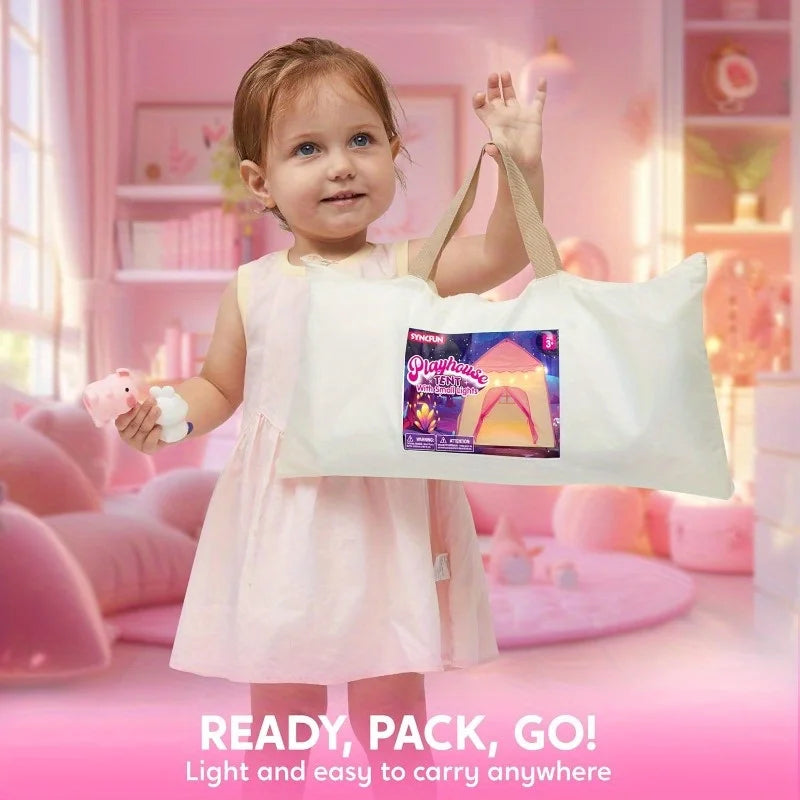 Joyfy Princess Tent With LED Stars Play Castle For Kids