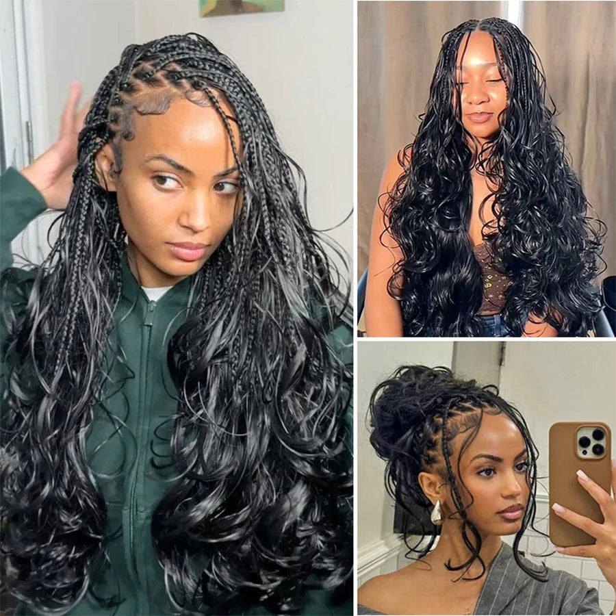 Inksoda Body Wave Feather Crochet Hair Extensions Knotless Lightweight