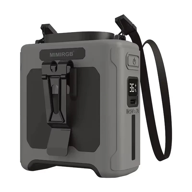 Portable 10000mAh Waist Clip Fan With 5 Speed USB Rechargeable
