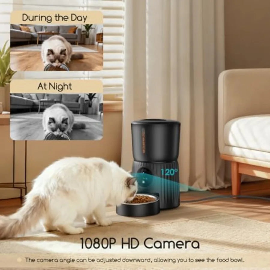 Automatic Cat Feeder With Camera 1080P 5G WiFi App Control