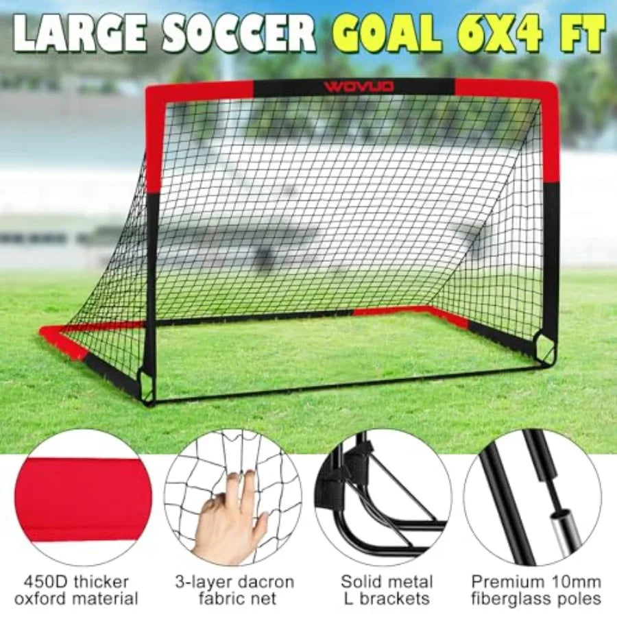 Backyard Soccer Goals Set Of 2 Portable Training Equipment
