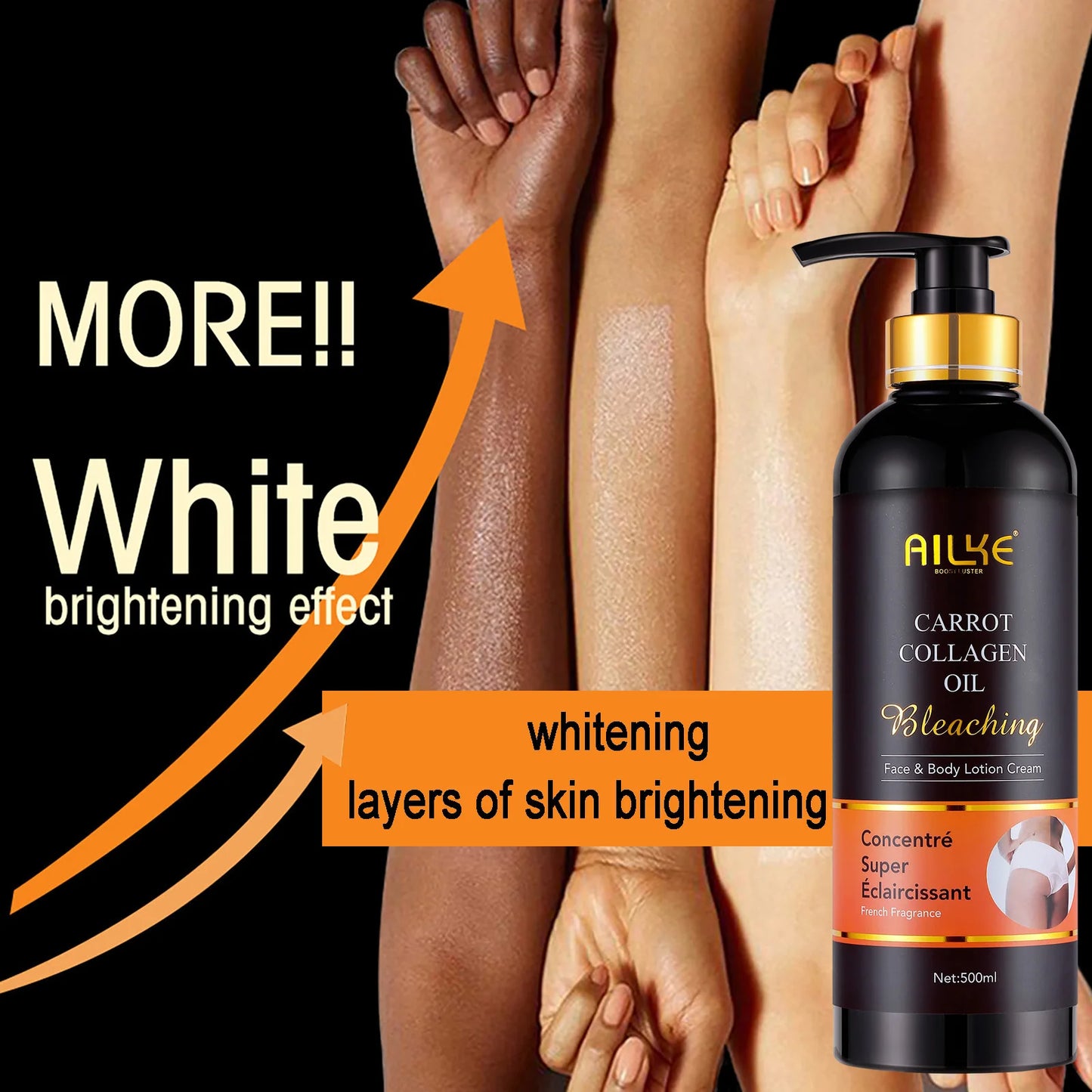 AILKE Skin Whitening Face Serum With Organic Collagen And Moisturizing