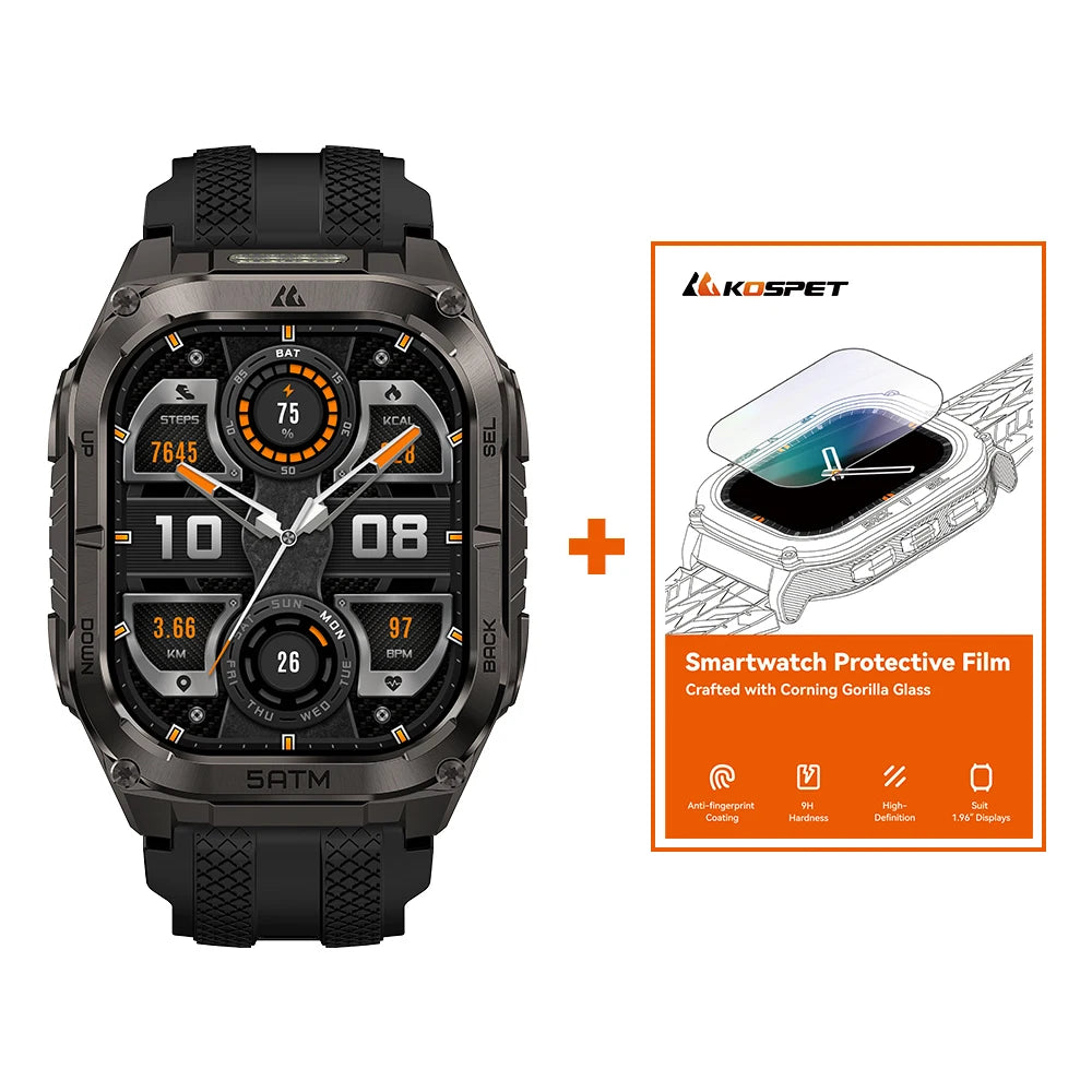 Kospe Tank M4C Rugged Smartwatch With GPS And Health Tracking