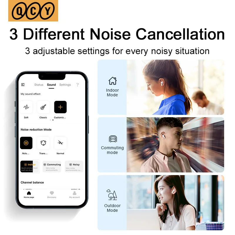 QCY HT05 ANC Wireless Bluetooth Earbuds 40dB Noise Cancelling