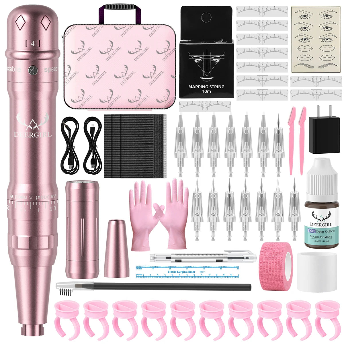 DM Wireless Permanent Makeup Machine Kit Microblading Eyebrow Pen Ink