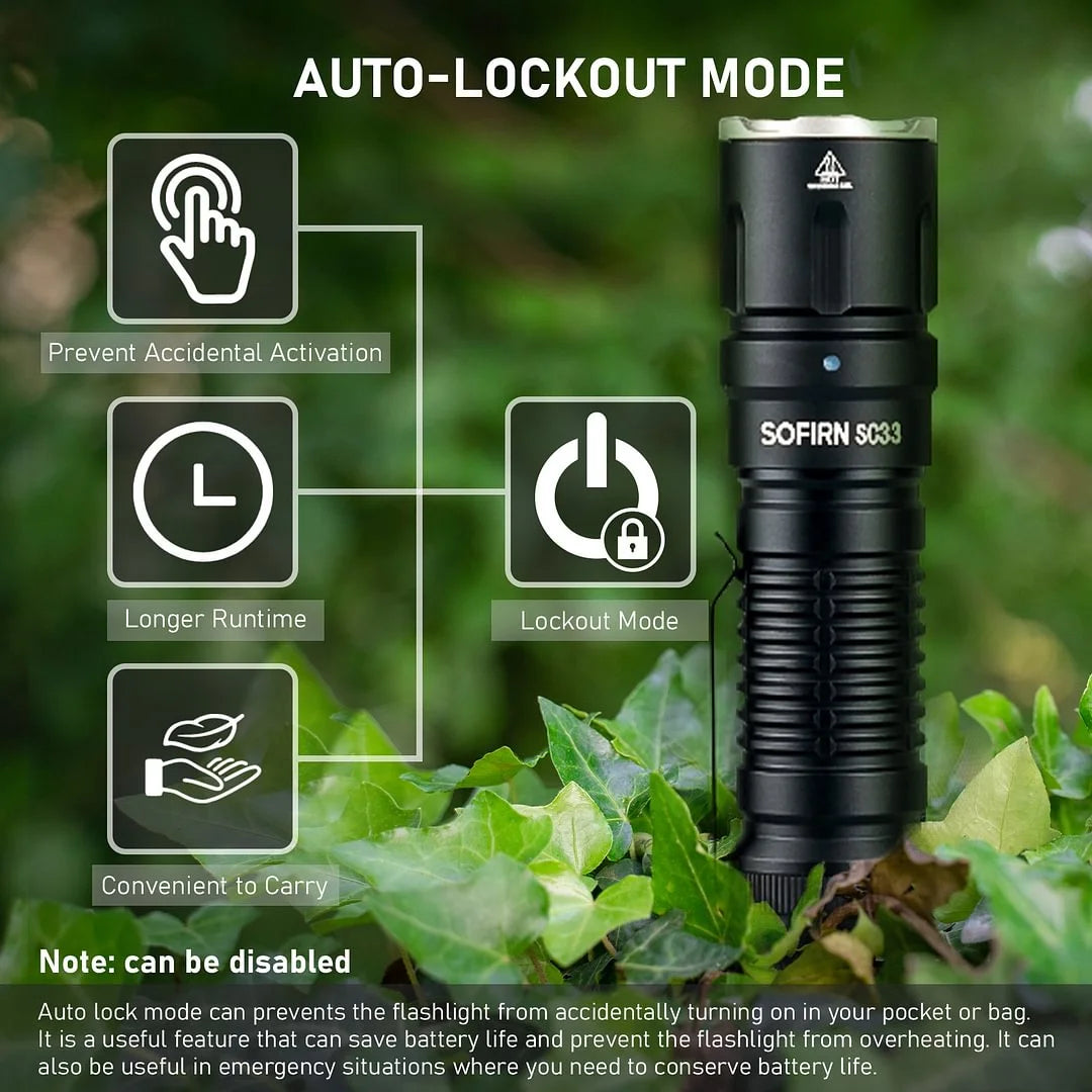 Sofirn SC33 Powerful Rechargeable Tactical LED Flashlight