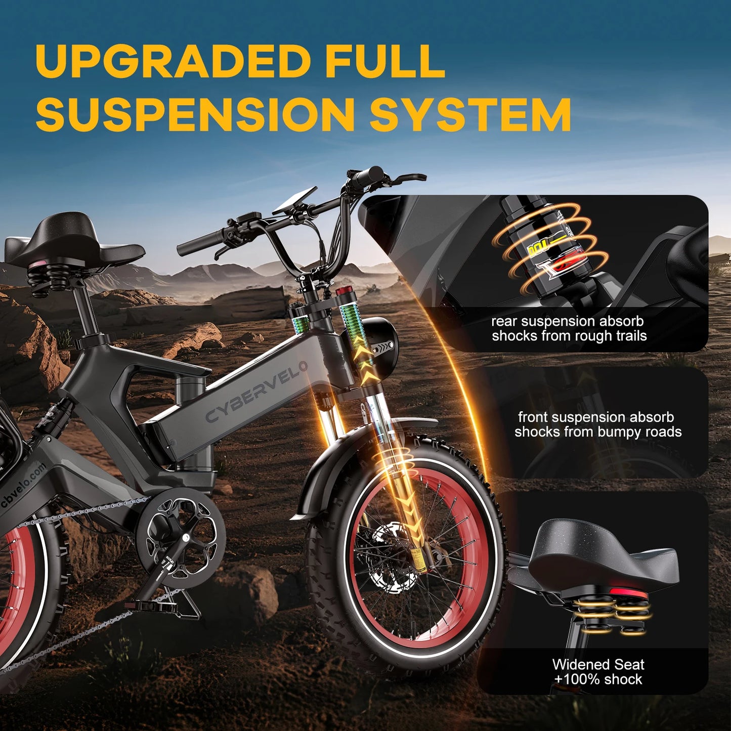 CYBERVELO Foldable Fat Tire Electric Bike 2000W EK6