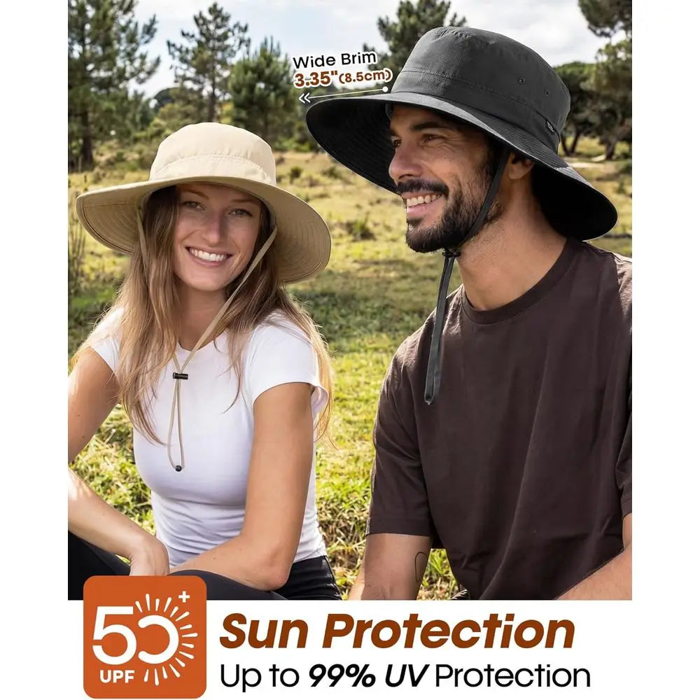 Packable UV Protective Straw Bucket Hat for Men and Women