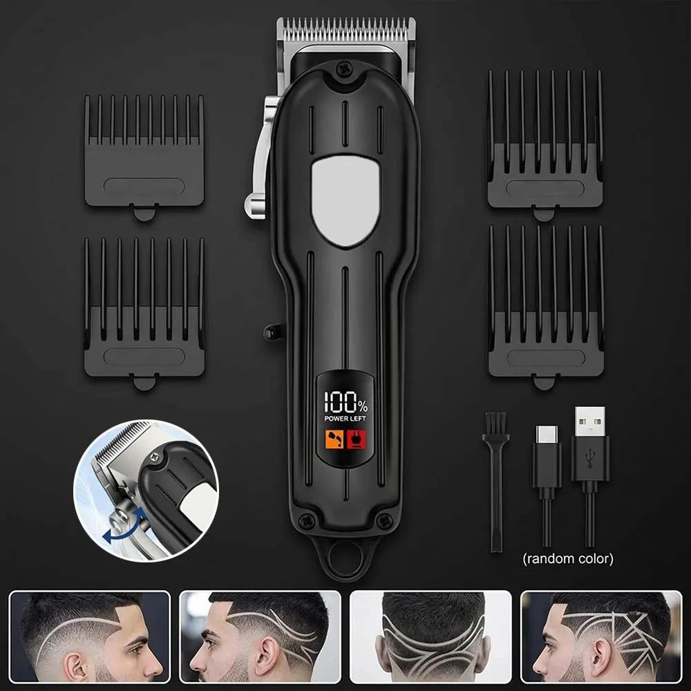 SHUYU Cordless Hair Clipper Kit With LED Display And Trimmer