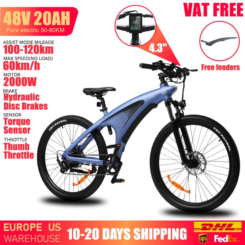 HUANCI Q5 1000W 48V 13Ah Electric Bike For Adults Commuter