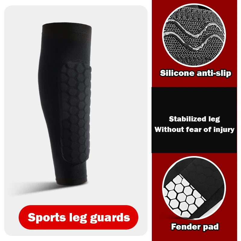 Football Shin Guard Socks With Foam Calf Honeycomb Pads