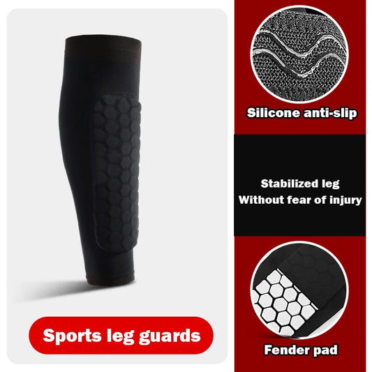 Football Shin Guard Socks Sleeve With Foam Calf Compression Pads