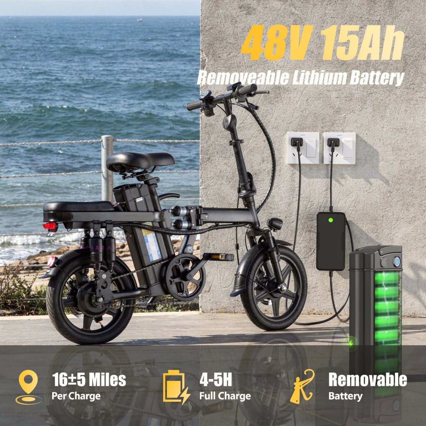 Foldable Electric Bicycle for Adults 500W Motor and 48V Battery