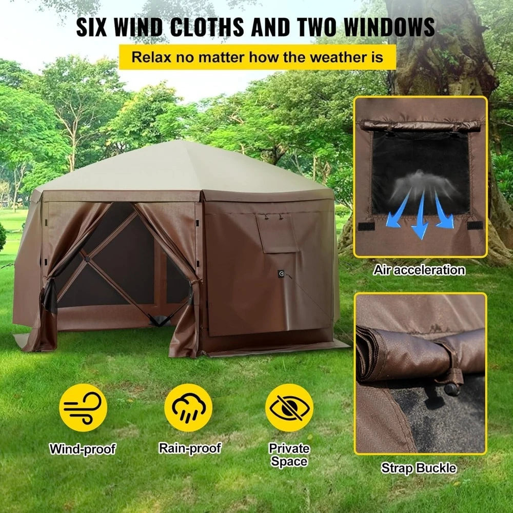 VEVOR Pop Up Six Sided Canopy Shelter Tent Outdoor Shade