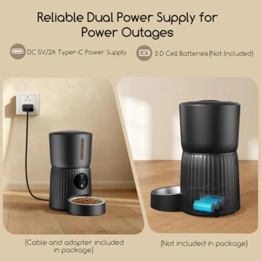 Automatic Cat Feeder With Camera 1080P 5G WiFi App Control