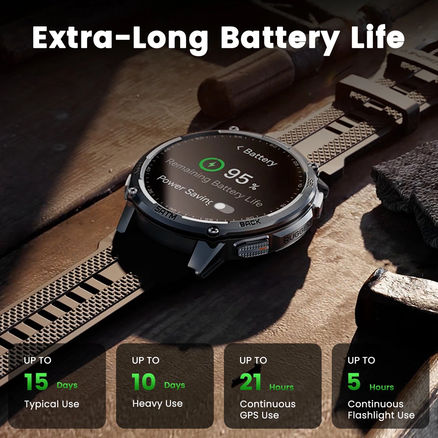 KOSPET Tank T4C Smartwatch Outdoor Rugged GPS Waterproof Fitness Tracker