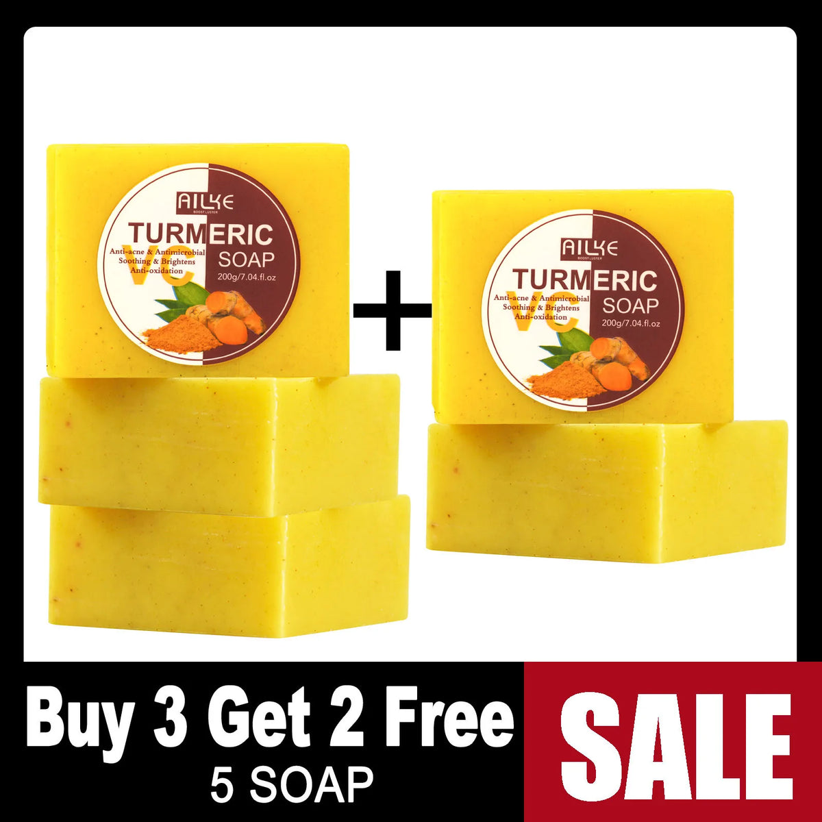 AILKE Organic Turmeric Skincare Set for Brightening and Acne Care