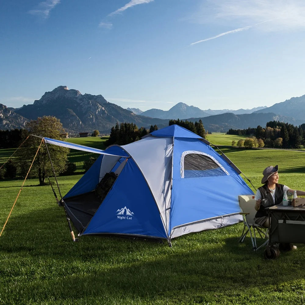 Night Cat Pop Up Camping Tent with Rainfly and Footprint Tarp