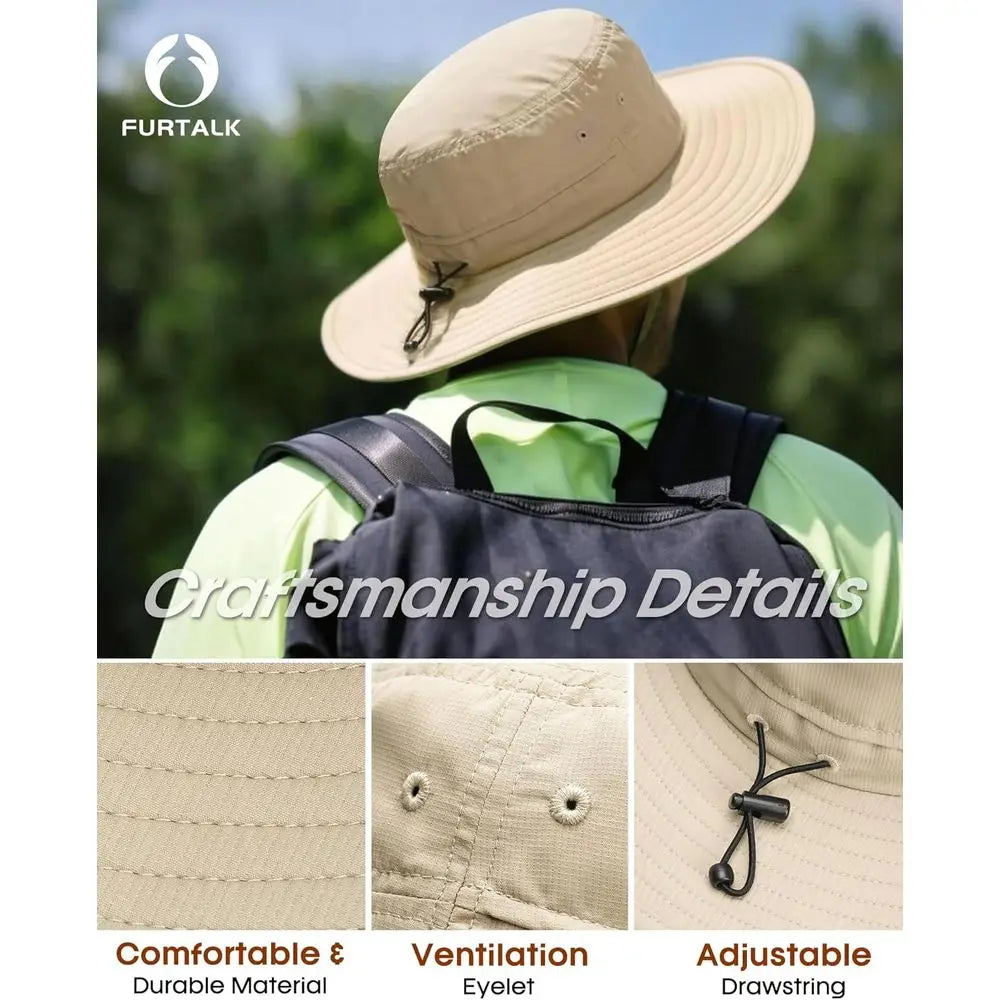 Packable UV Protective Straw Bucket Hat for Men and Women