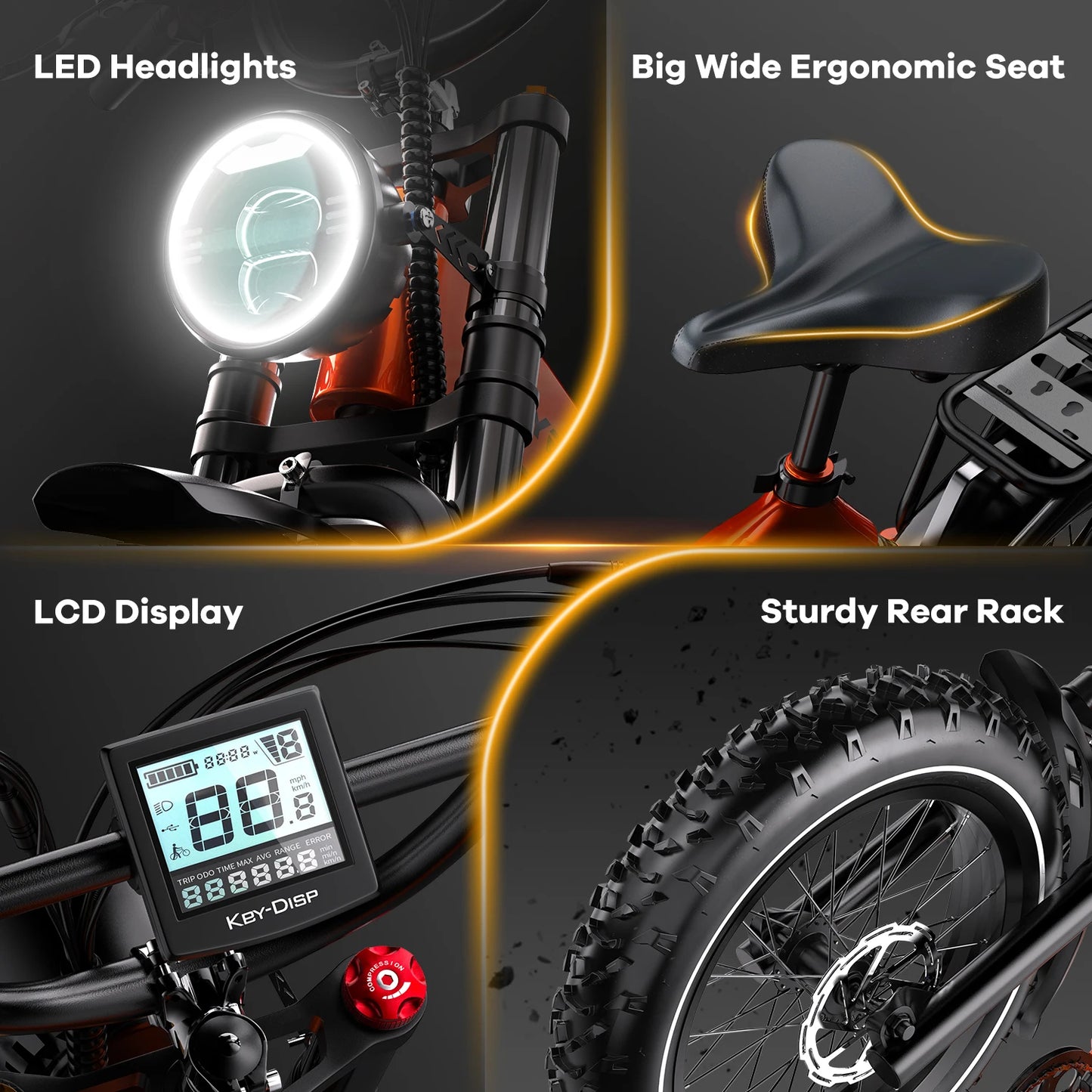 CYBERVELO Foldable Fat Tire Electric Bike 2000W EK6