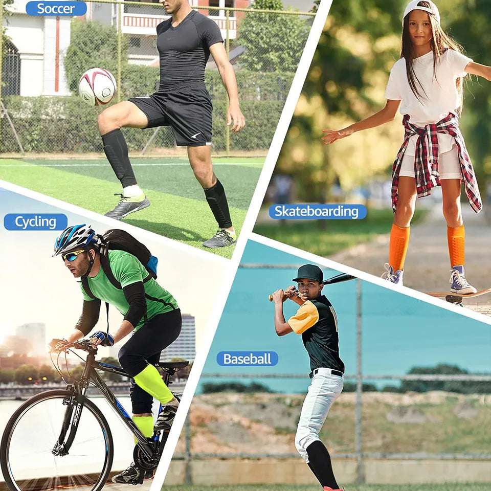 Football Shin Guard Sleeves With Foam Calf Compression Pads For Soccer